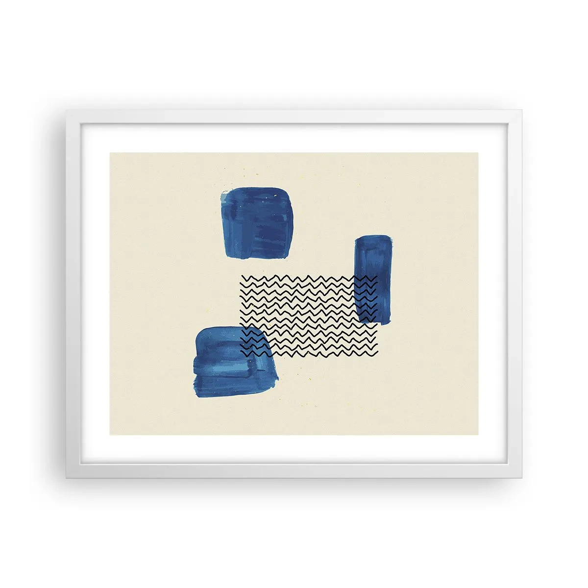 Pôster em moldura branca - Quarteto abstrato - 50x40 cm