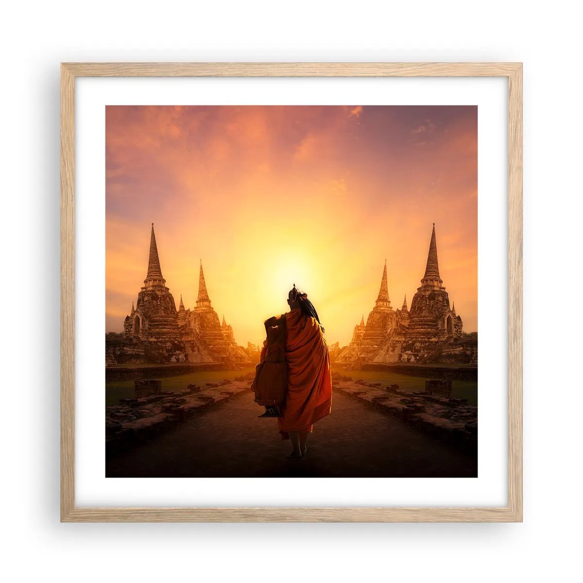 Pôster com moldura de carvalho claro - Em paz para a eternidade - 50x50 cm