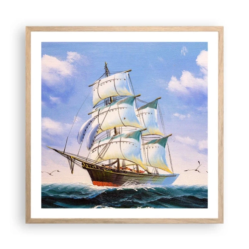Pôster com moldura de carvalho claro - Orgulhosamente com o vento - 60x60 cm