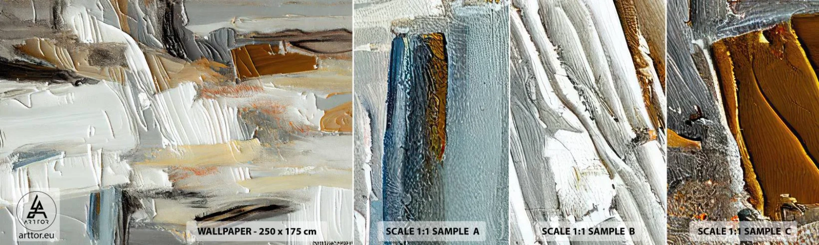 Amostra de Papel de Parede Standard Eco - Camadas coloridas - Pedaço, Pintar, Pintura - 100x30 cm