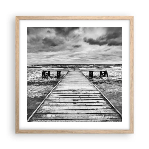 Pôster com moldura de carvalho claro - Estou à espera do vento, que vai dispersar... - 50x50 cm