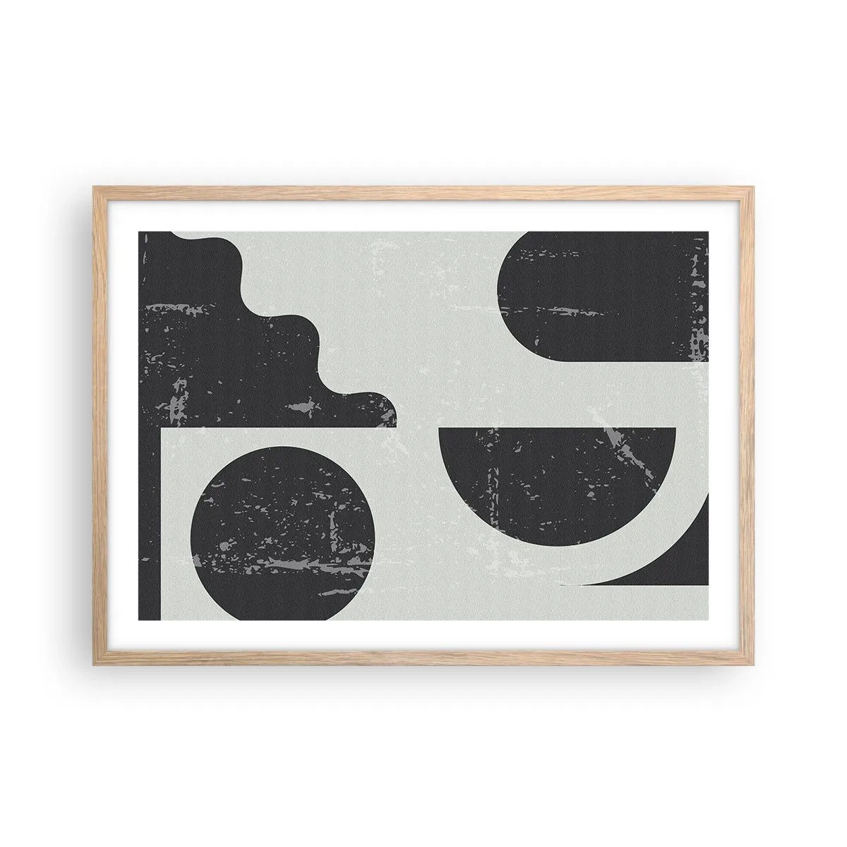 Pôster com moldura de carvalho claro - Composição acima e abaixo - 70x50 cm