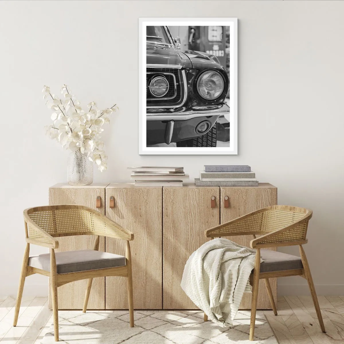 Pôster em moldura branca - Condução perigosa - 40x50 cm