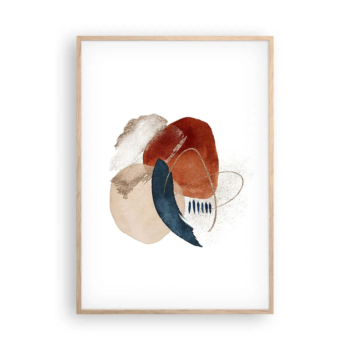 Pôster com moldura de carvalho claro - Composição oval - 70x100 cm