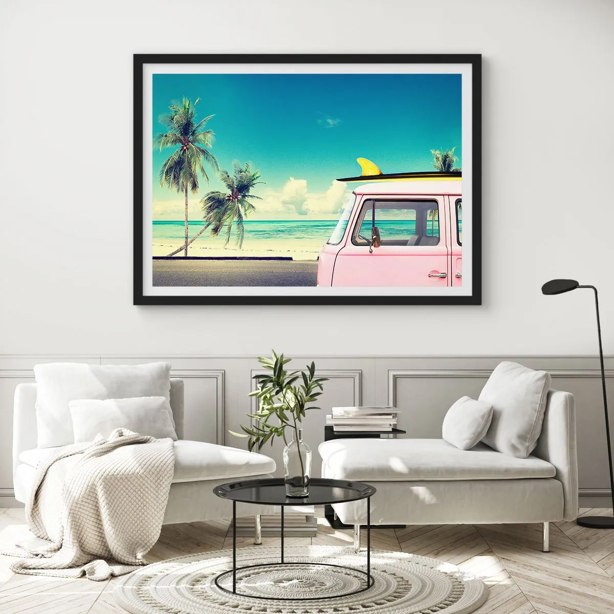 Pôster com moldura preta - Está na hora das férias - 70x50 cm