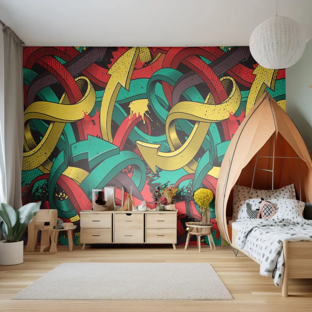 Papel de Parede Premium Sand - Qual o caminho para o destino? - Abstração, Pedaço, História em quadrinhos - 150x105 cm