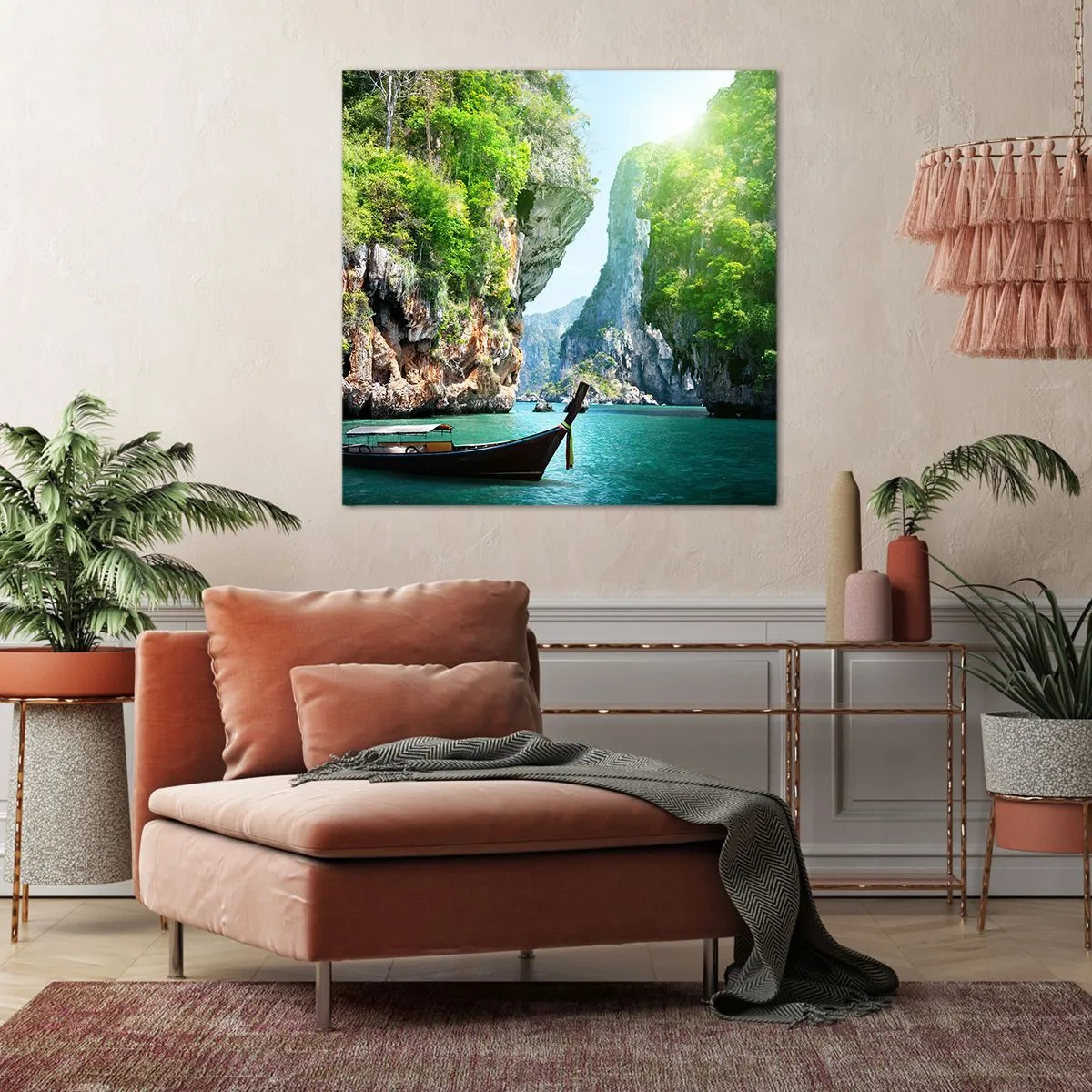 Quadro em tela - Um convite para uma viagem exótica - 30x30 cm