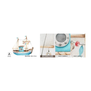 Amostra de papel de parede Premium Canvas - Vamos a isso! - Enviar, Infantil, Náutico - 100x30 cm