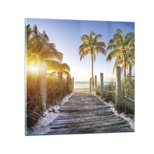 Quadro em vidro - Direto para o paraíso - 30x30 cm