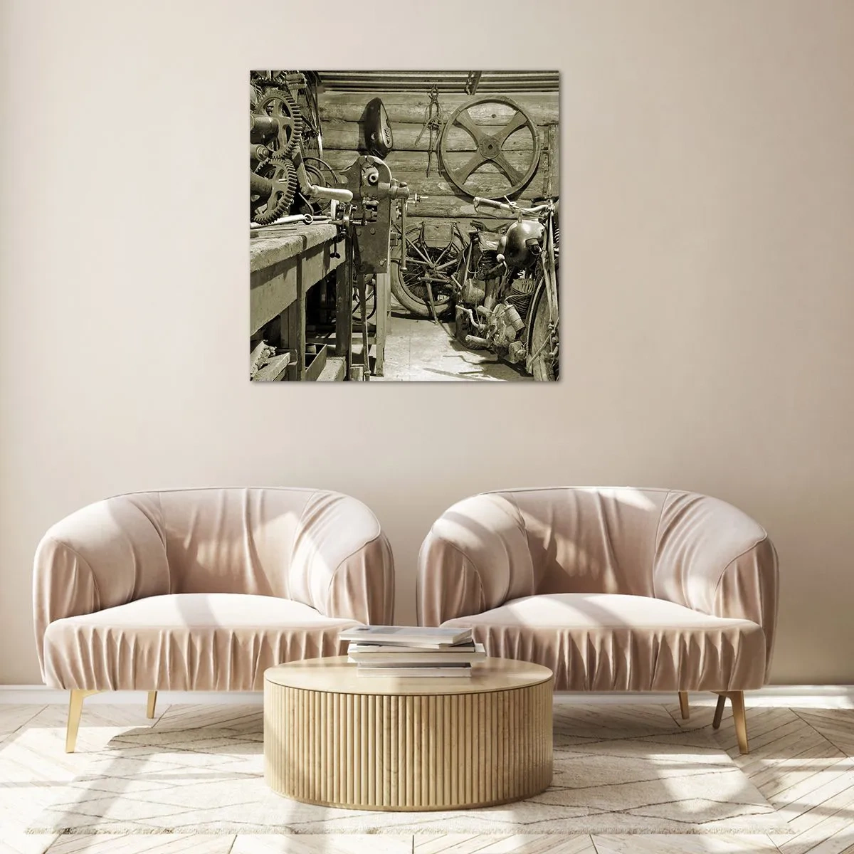 Quadro em vidro - No depósito do tio Jorge - 30x30 cm