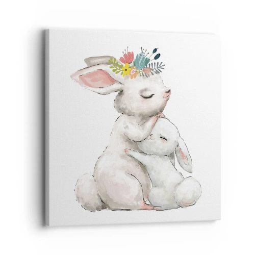 Quadro em tela - Nada melhor do que amor de mãe - 30x30 cm