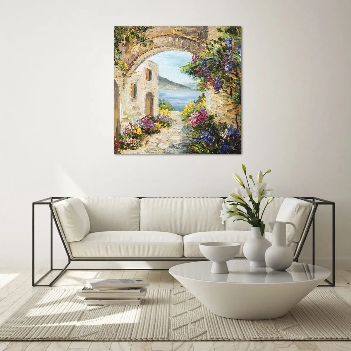 Quadro em vidro - O encanto da província costeira - 40x40 cm