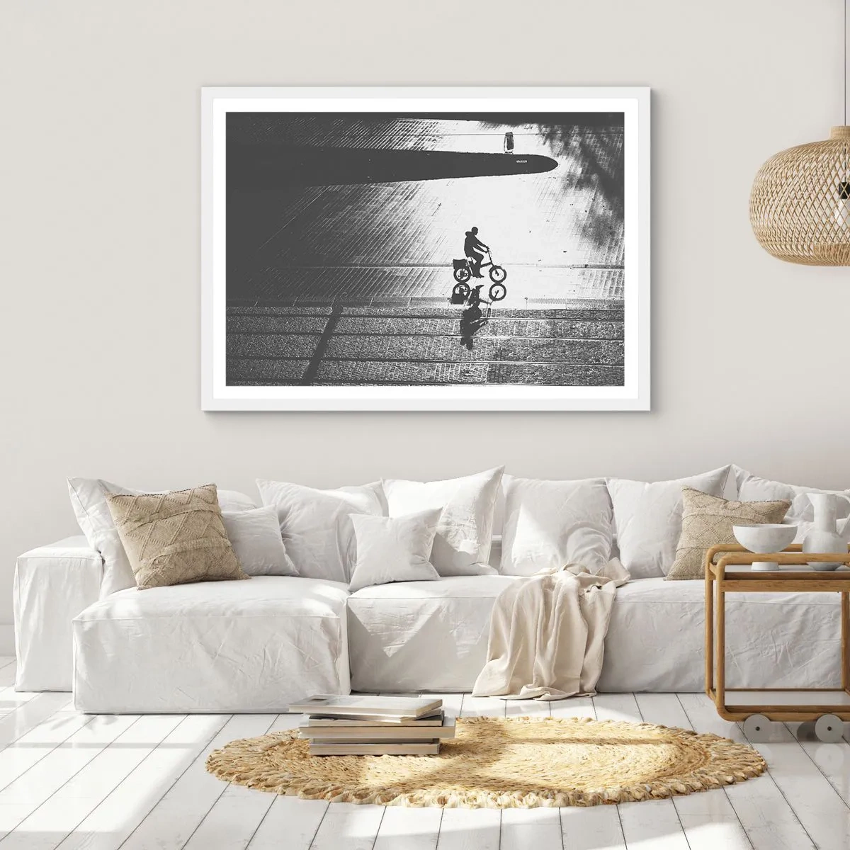 Pôster em moldura branca - Em frente, pela cidade - 91x61 cm