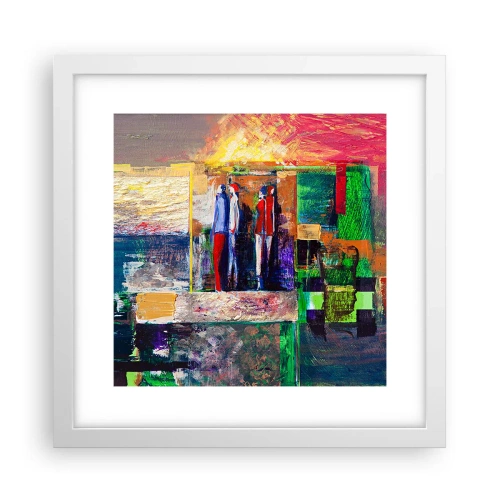 Pôster em moldura branca - Relacionamentos e emoções - 30x30 cm