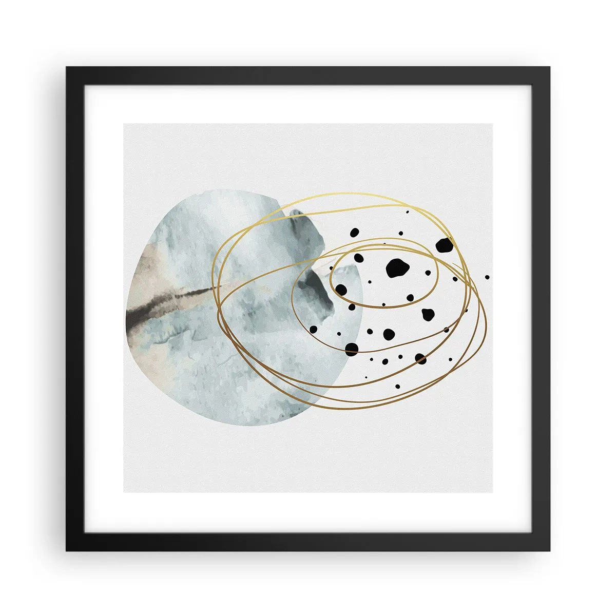 Pôster com moldura preta - No abraço ao espaço - 40x40 cm