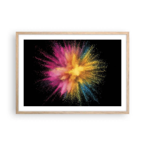 Pôster com moldura de carvalho claro - O nascimento das cores  - 70x50 cm