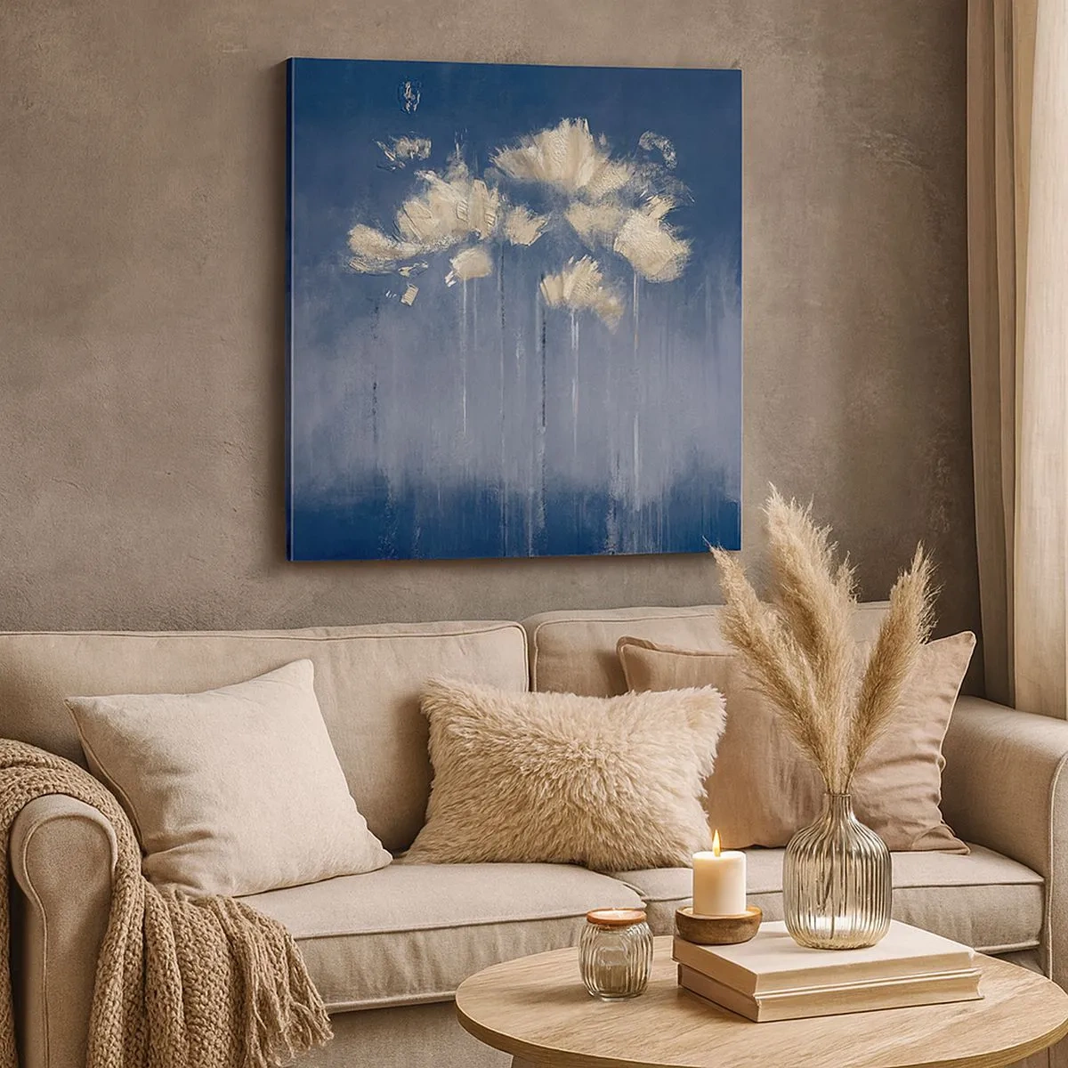 Quadro em tela - Como pétalas ao vento - 30x30 cm