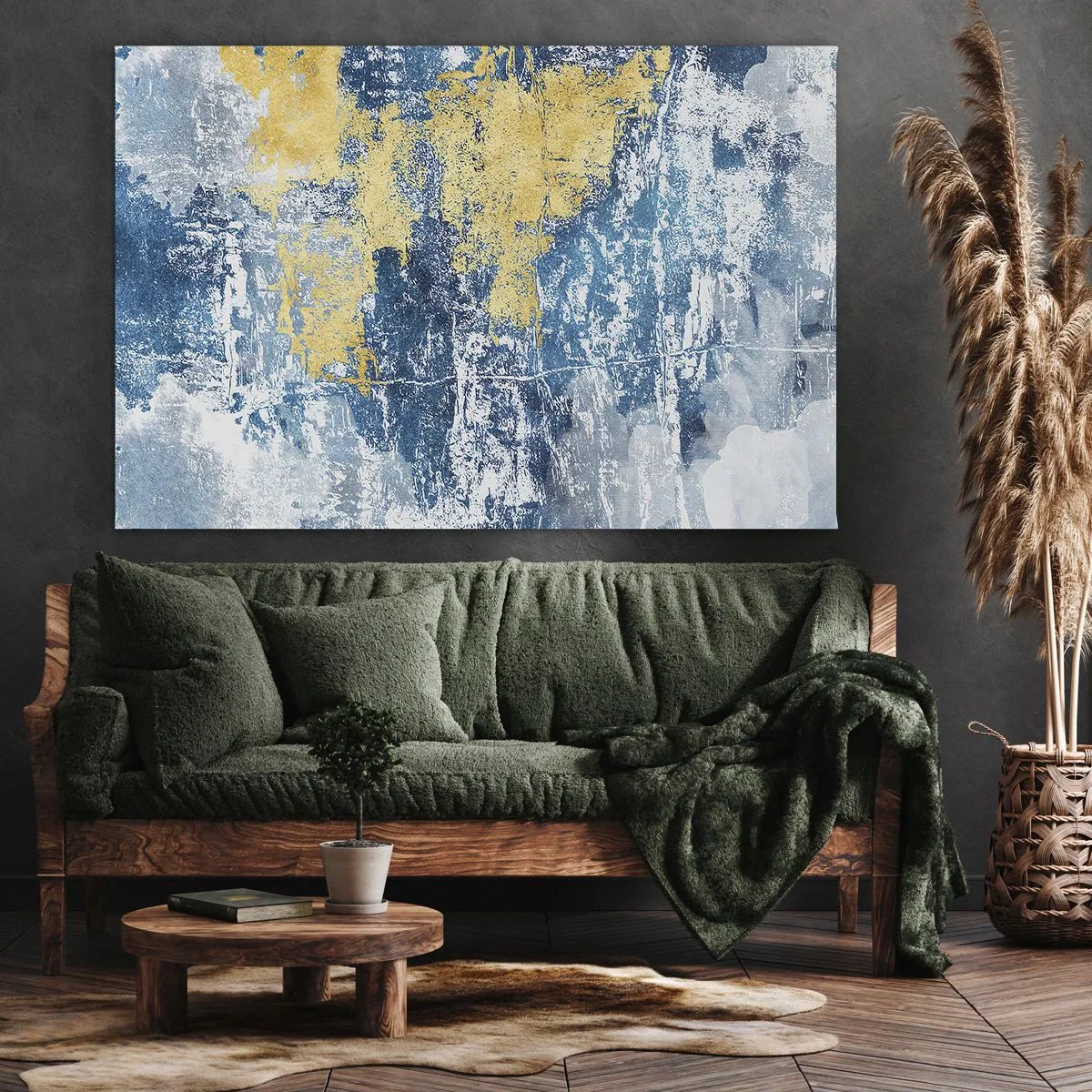 Quadro em tela - Abstração cheia de clima - 70x50 cm