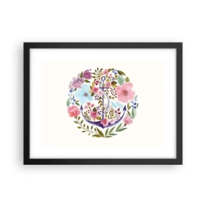 Pôster com moldura preta - O bom sonho de um marinheiro - 40x30 cm