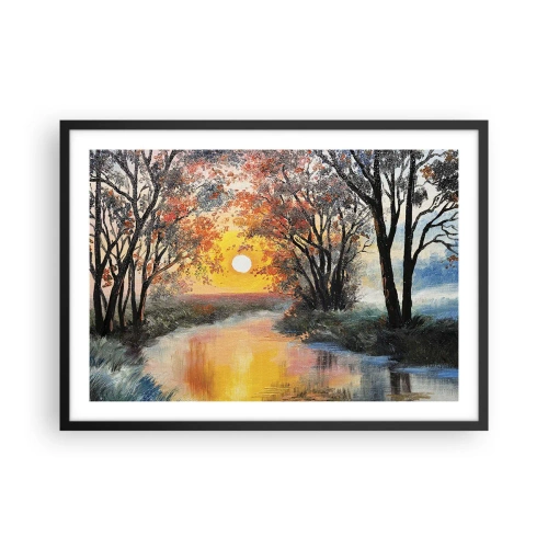 Pôster com moldura preta - Vibrações de outono - 70x50 cm