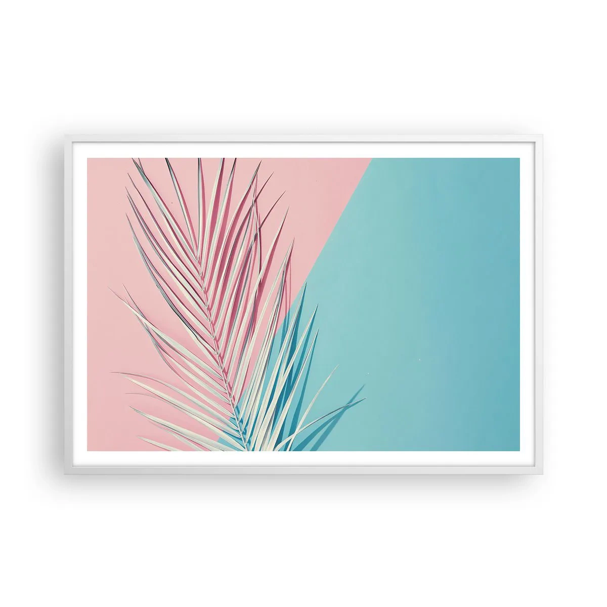 Pôster em moldura branca - Impressão tropical - 100x70 cm