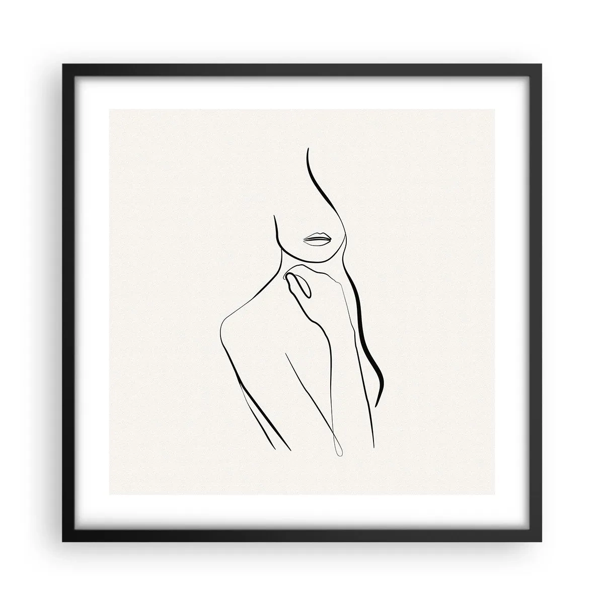 Pôster com moldura preta - Uma onda de melancolia - 50x50 cm