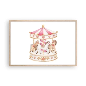 Pôster com moldura de carvalho claro - O doce mundo da infância - 91x61 cm