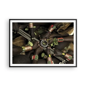 Pôster com moldura preta - Estamos juntos - 100x70 cm