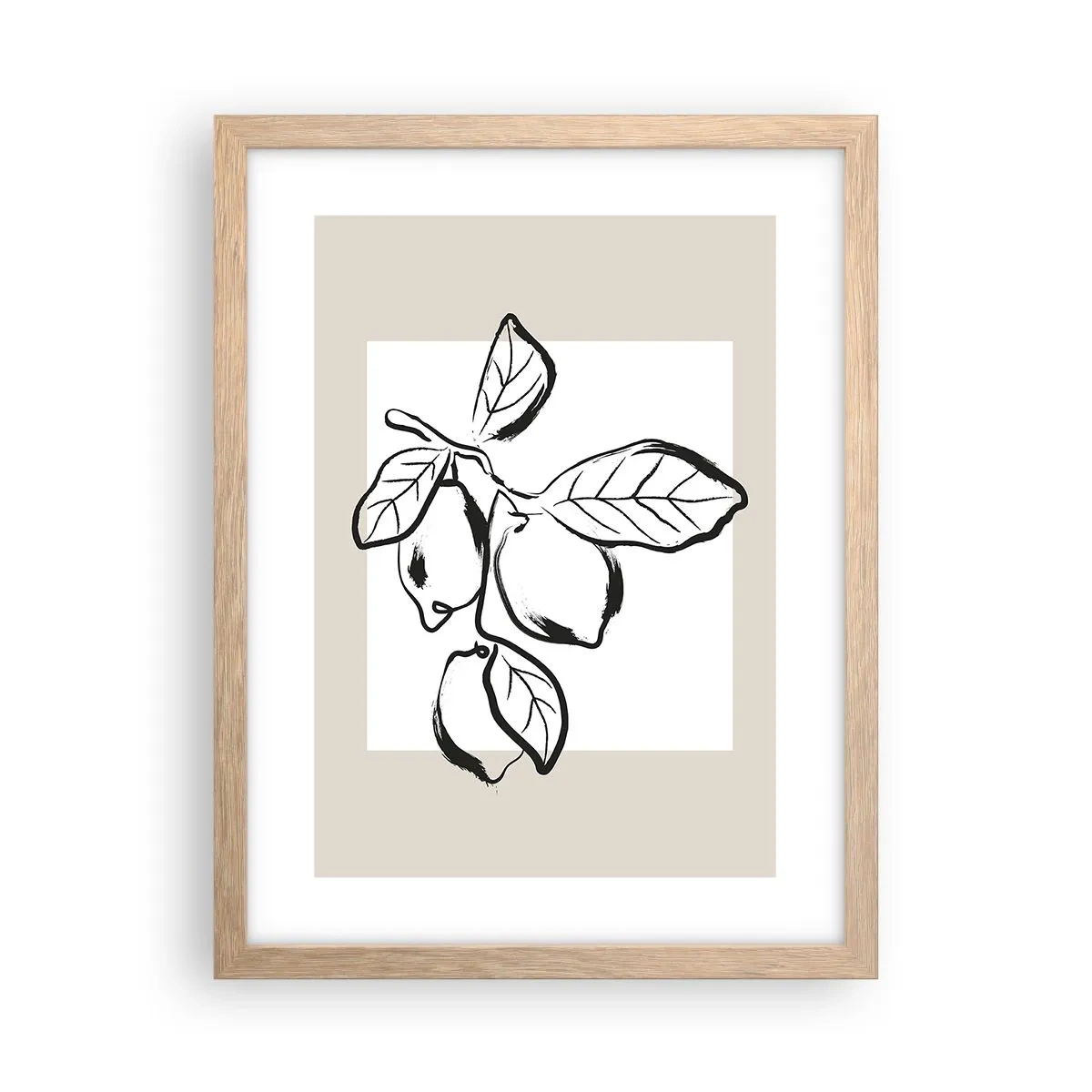 Pôster com moldura de carvalho claro - Onde o limão amadurece… - 30x40 cm