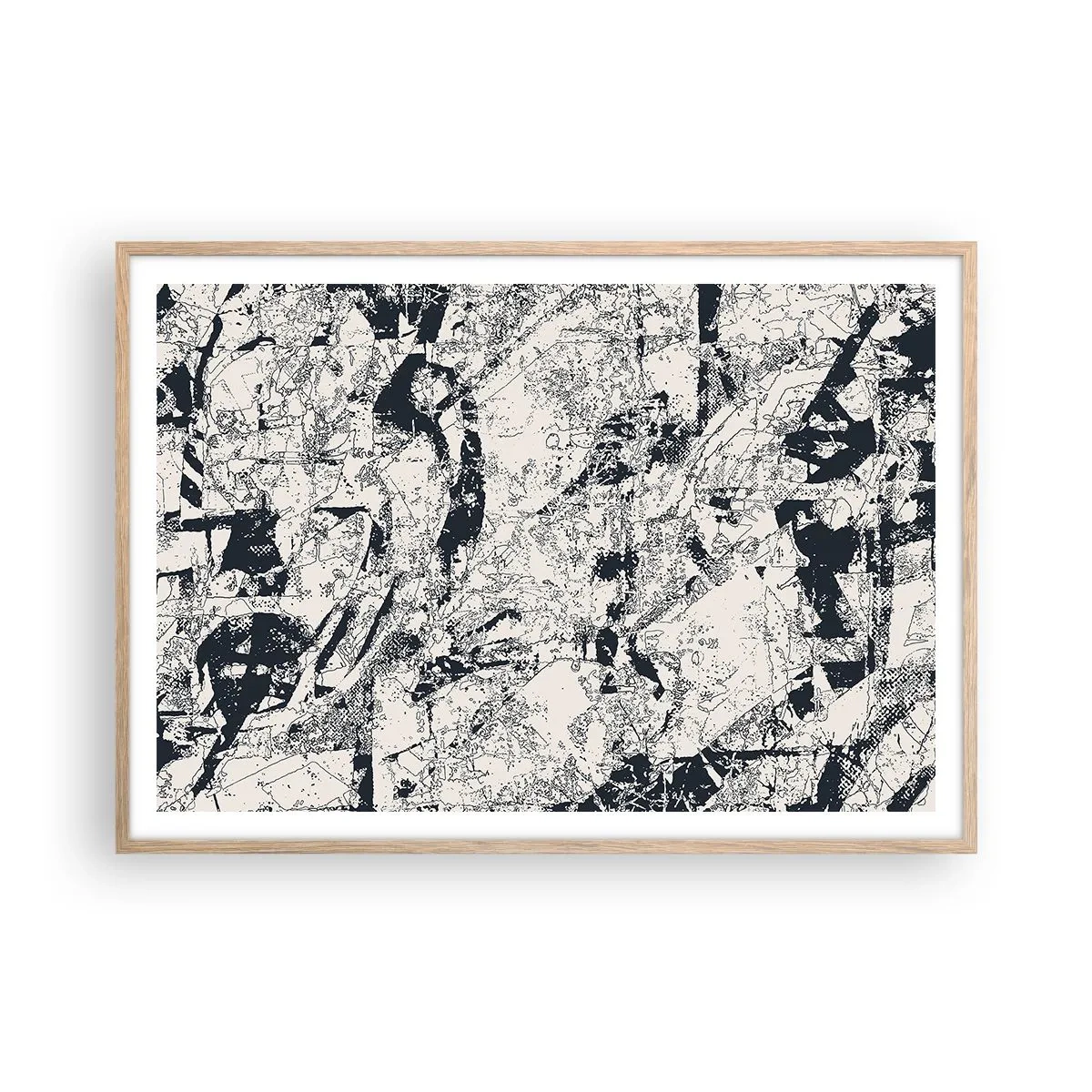 Pôster com moldura de carvalho claro - Interpenetração de opostos - 100x70 cm