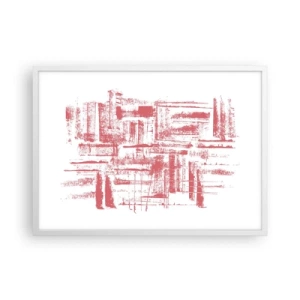 Pôster em moldura branca - Cidade Vermelha - 70x50 cm