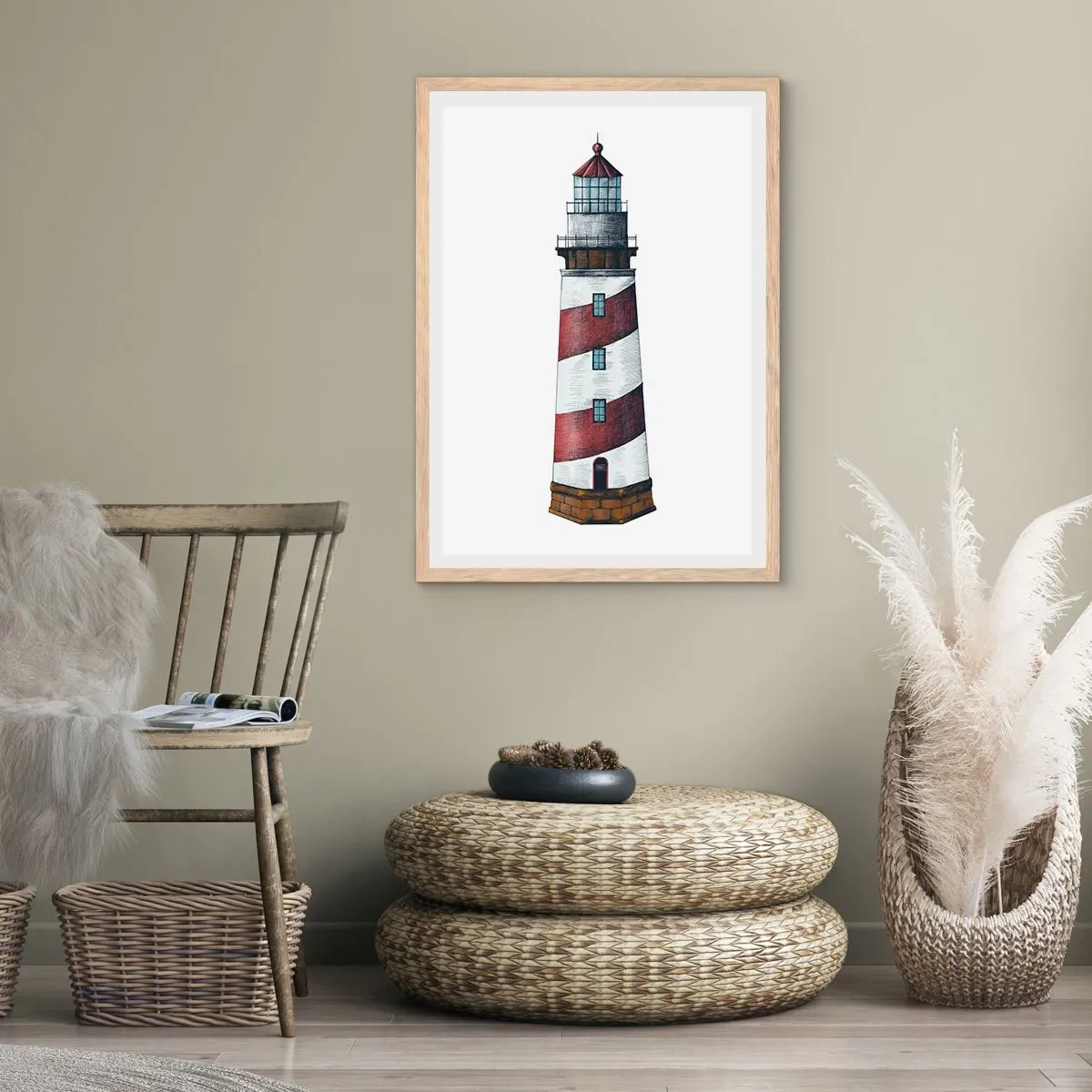 Pôster com moldura de carvalho claro - Sempre em guarda - 50x70 cm
