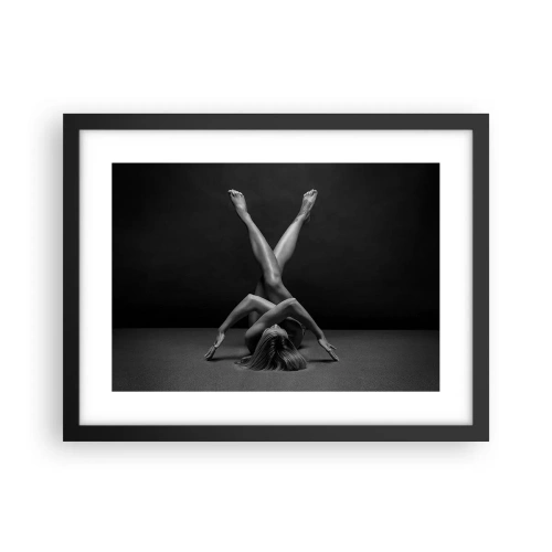 Pôster com moldura preta - Geometria da nudez - 40x30 cm