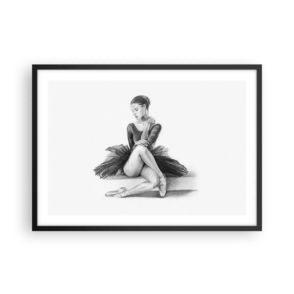 Pôster com moldura preta - Encantada pela dança - 70x50 cm