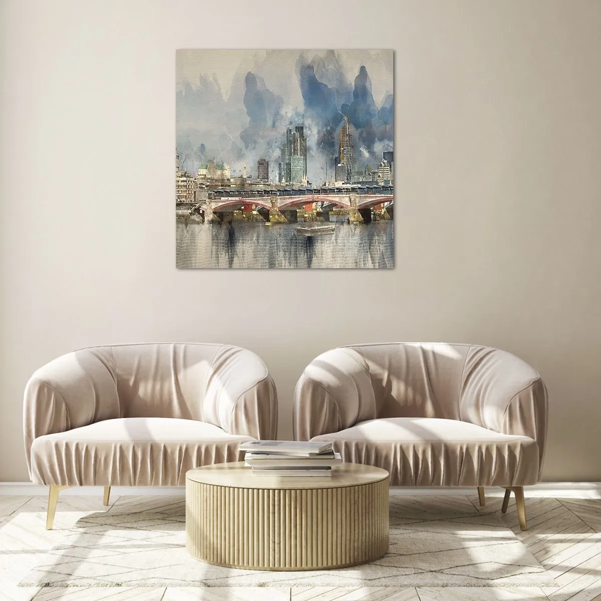 Quadro em vidro - Londres em toda a sua glória - 60x60 cm