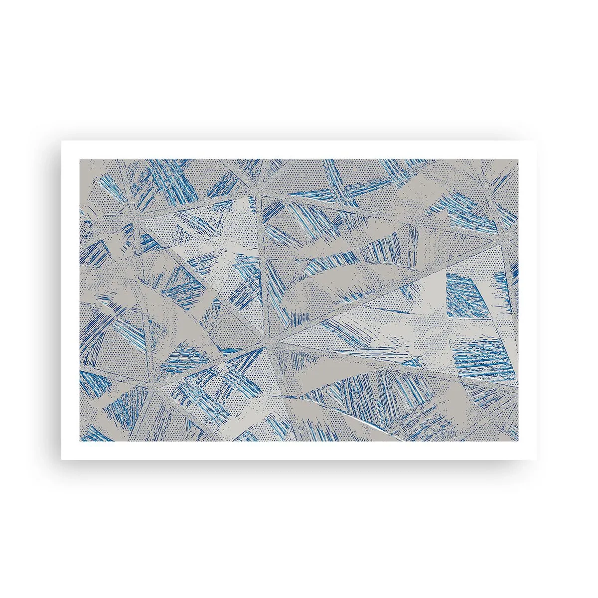 Pôster - Em um labirinto azul e cinza - 91x61 cm