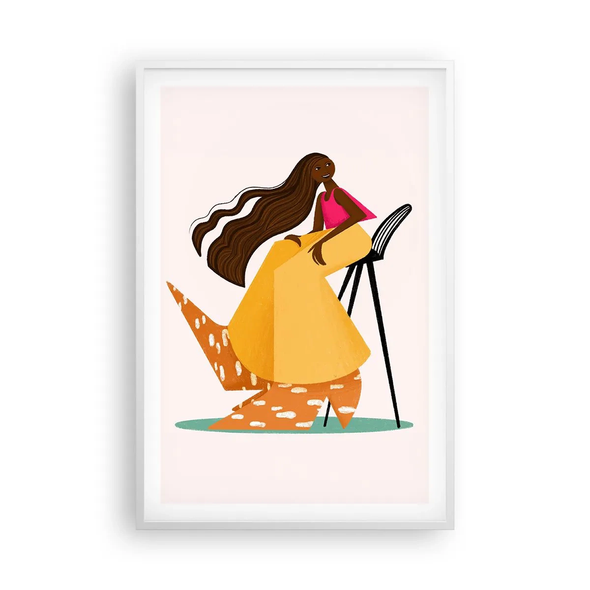 Pôster em moldura branca - Moda também é divertida - 61x91 cm