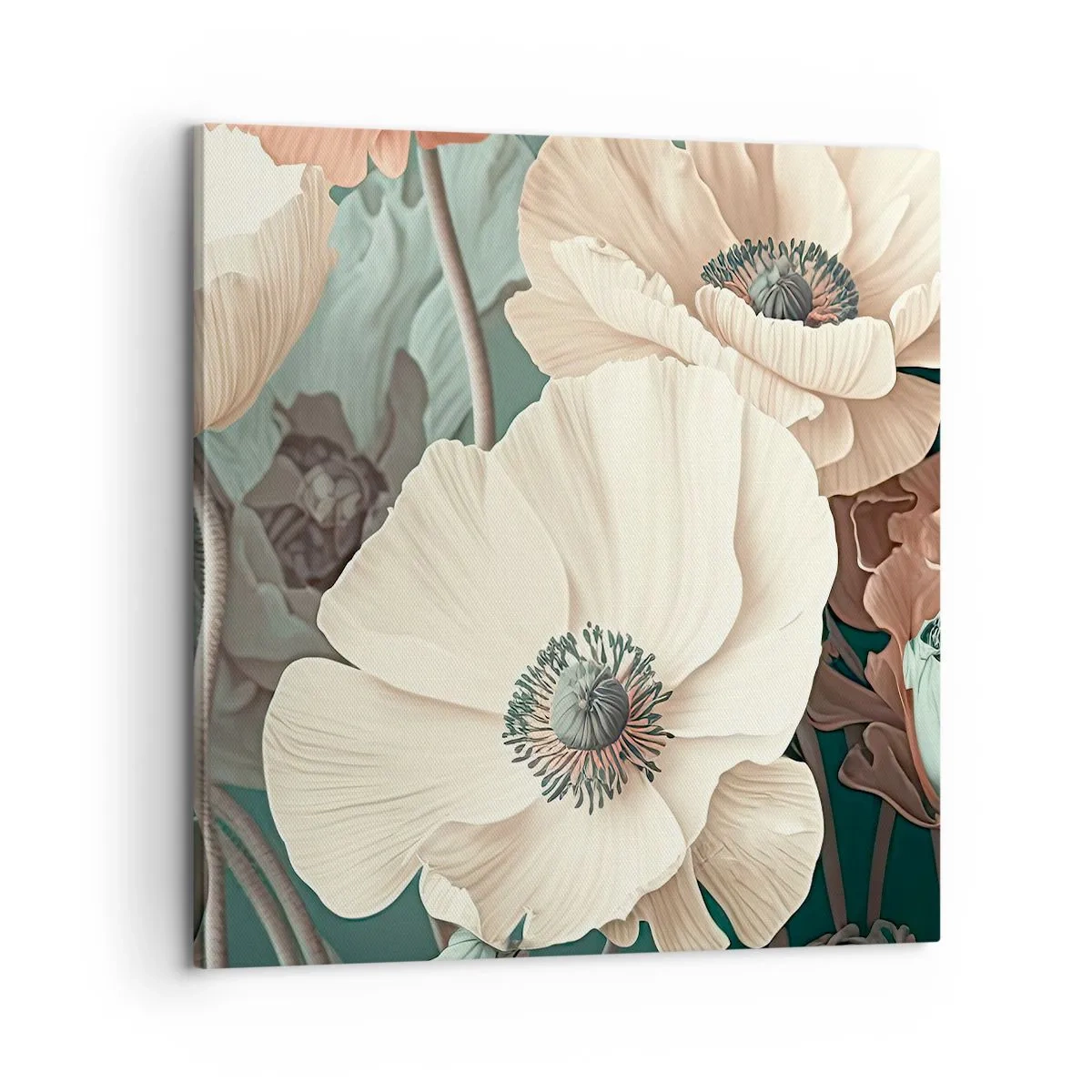 Quadro em tela - O sussurro das papoulas - 60x60 cm