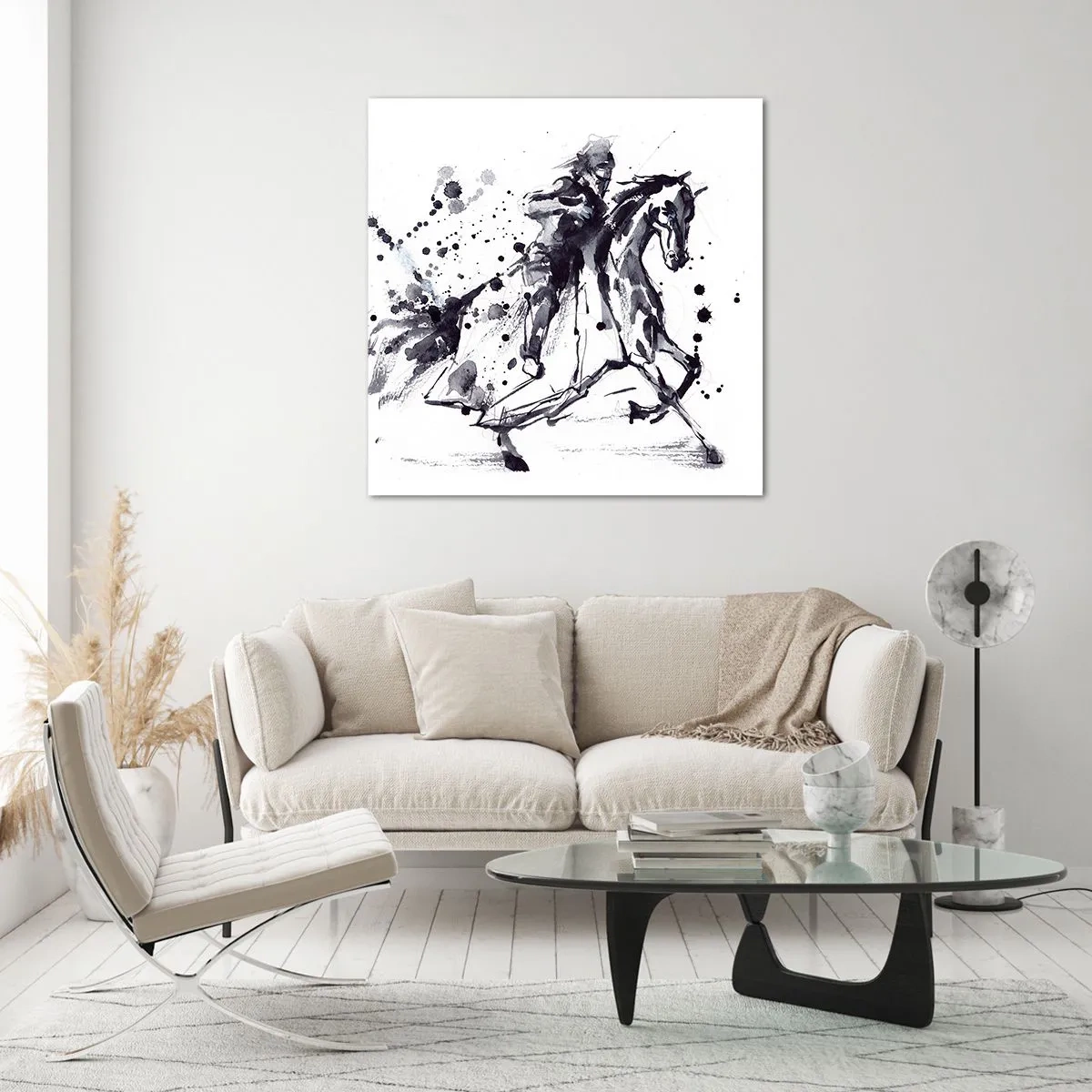 Quadro em vidro - Cavaleiro Negro - 60x60 cm