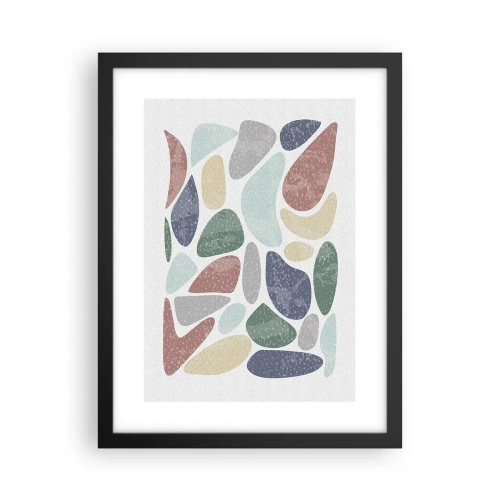Pôster com moldura preta - Um mosaico de cores em pó - 30x40 cm