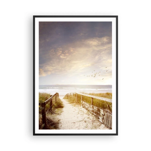 Pôster com moldura preta - Espaço de paz - 70x100 cm