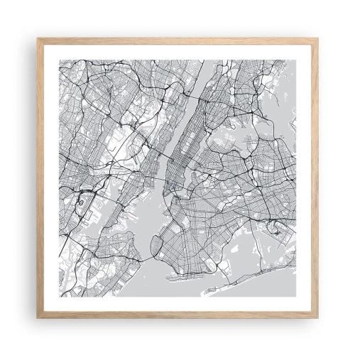Pôster com moldura de carvalho claro - Anatomia de uma metrópole - 60x60 cm