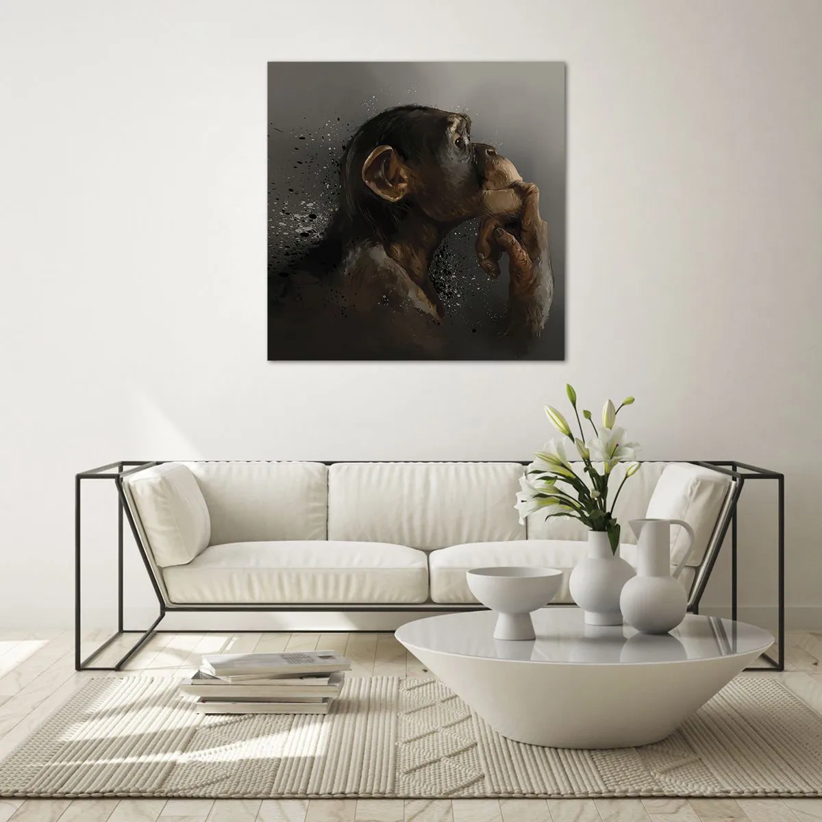 Quadro em vidro - Certamente um pensador - 70x70 cm