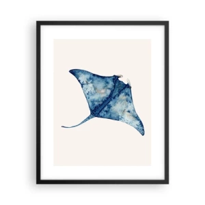 Pôster com moldura preta - A vida em azul - 40x50 cm