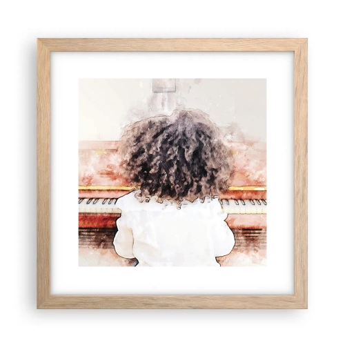 Pôster com moldura de carvalho claro - Num mundo novo - 30x30 cm