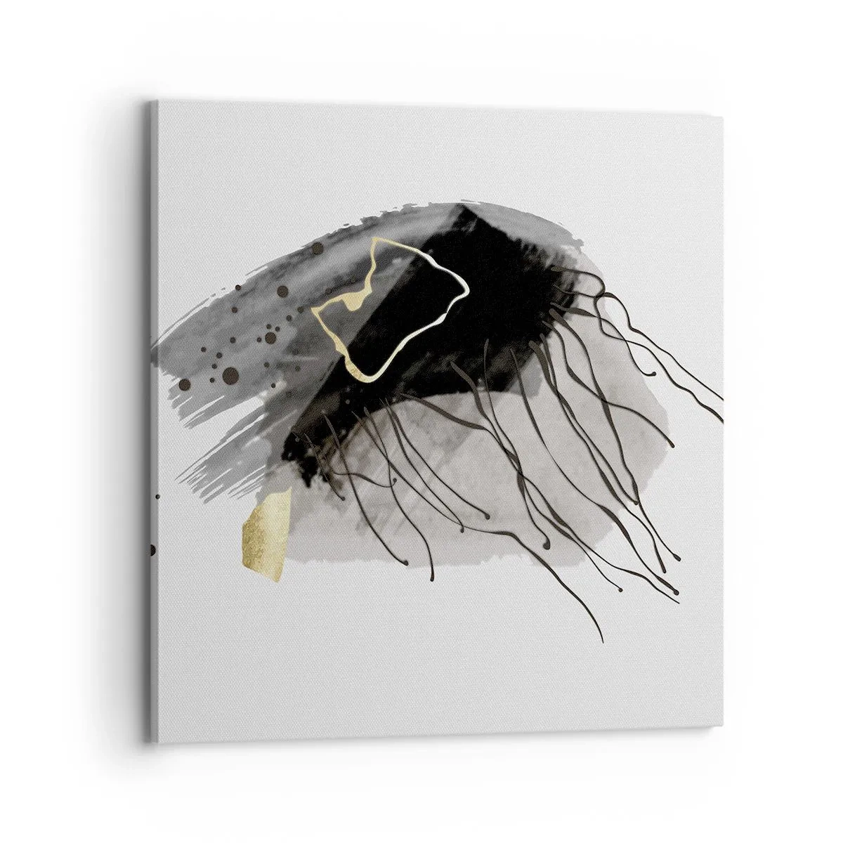 Quadro em tela - A preto e dourado - 70x70 cm