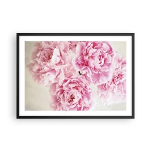Pôster com moldura preta - Em esplendor rosa - 70x50 cm