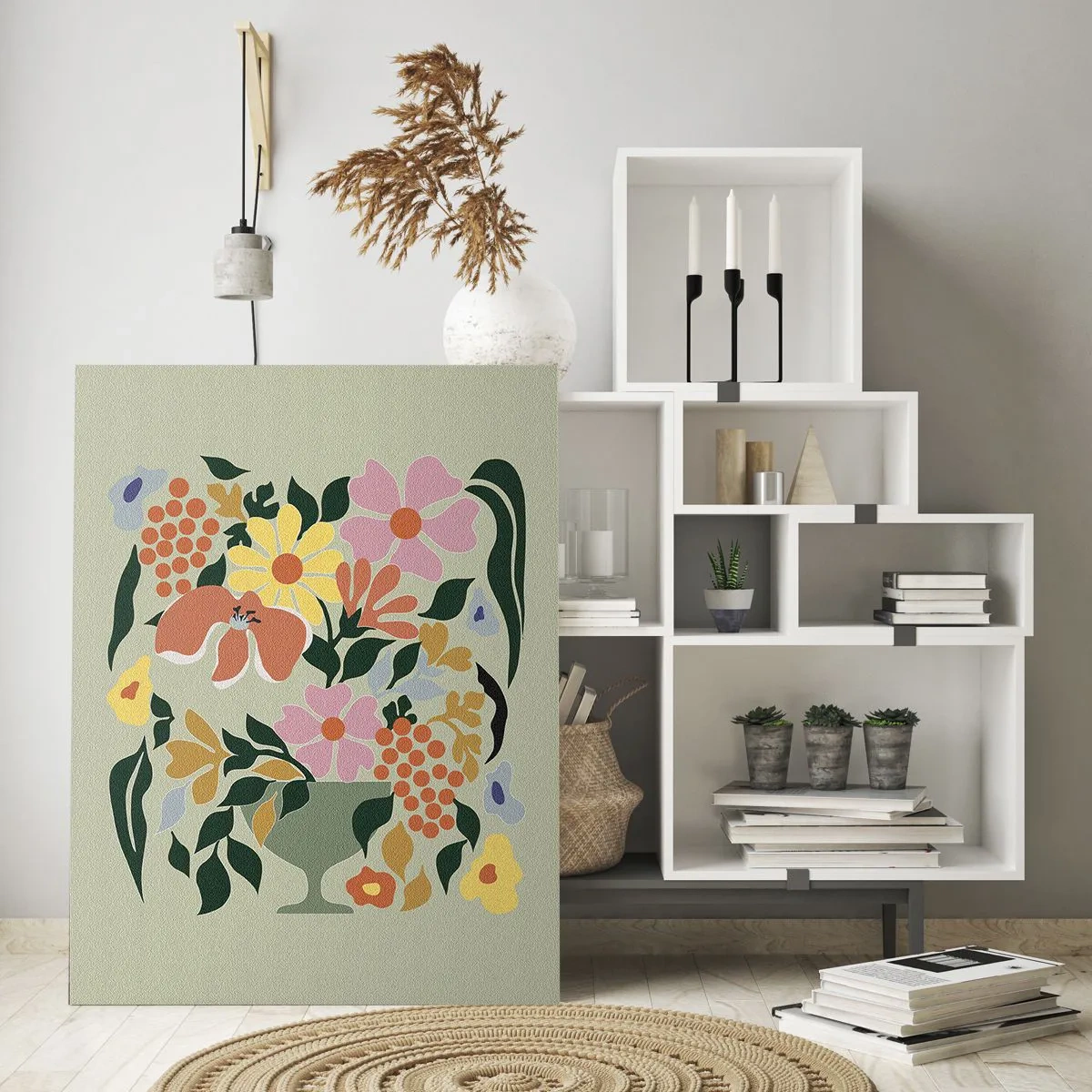 Quadro em vidro - Um buquê cheio de vida - 70x100 cm