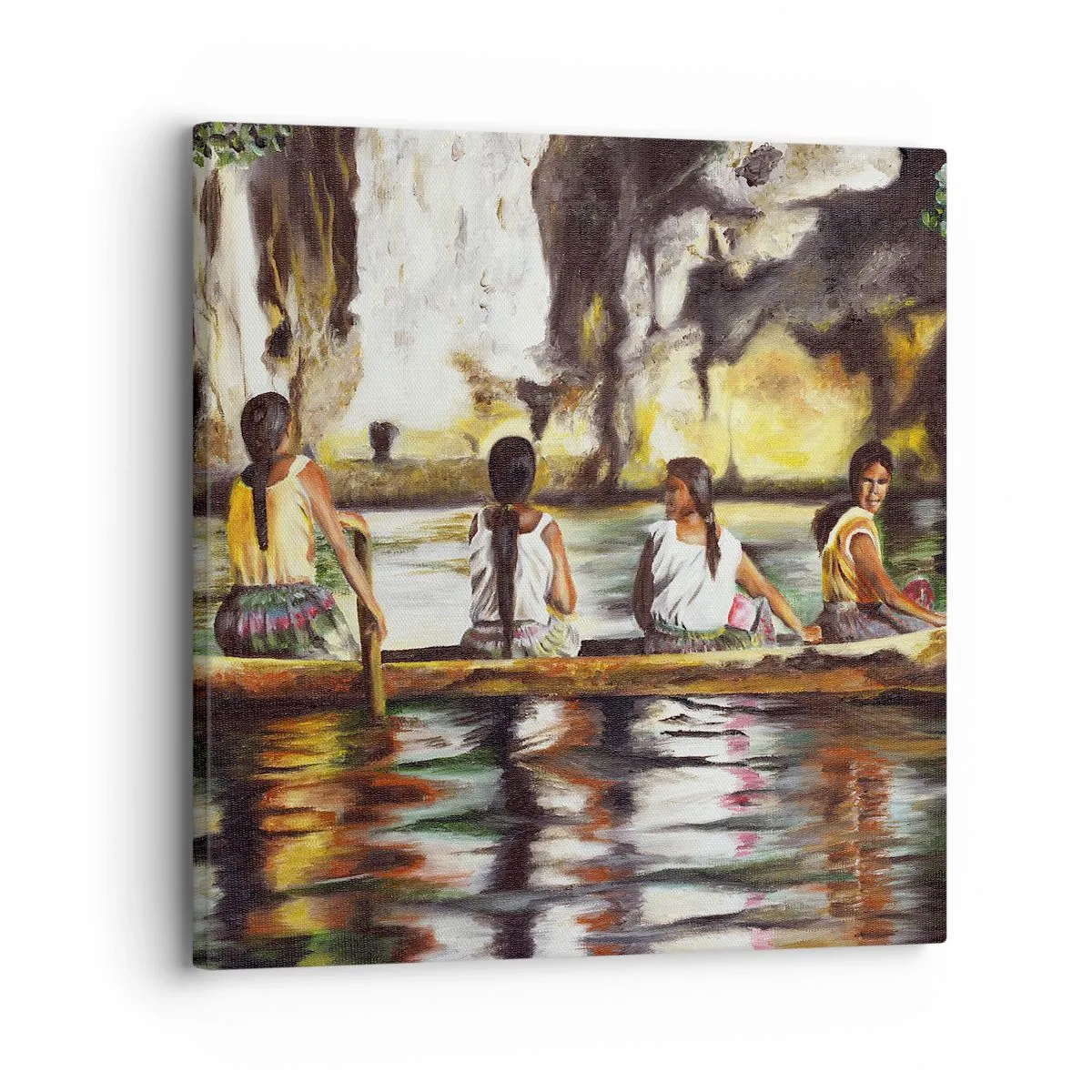 Quadro em tela - Num paraíso polinésio - 30x30 cm