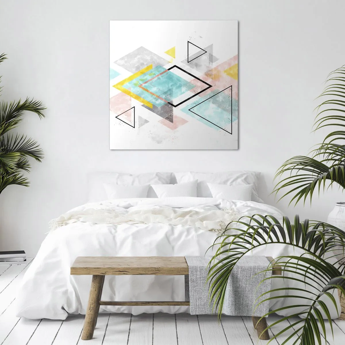 Quadro em tela - Jogo geométrico - 30x30 cm